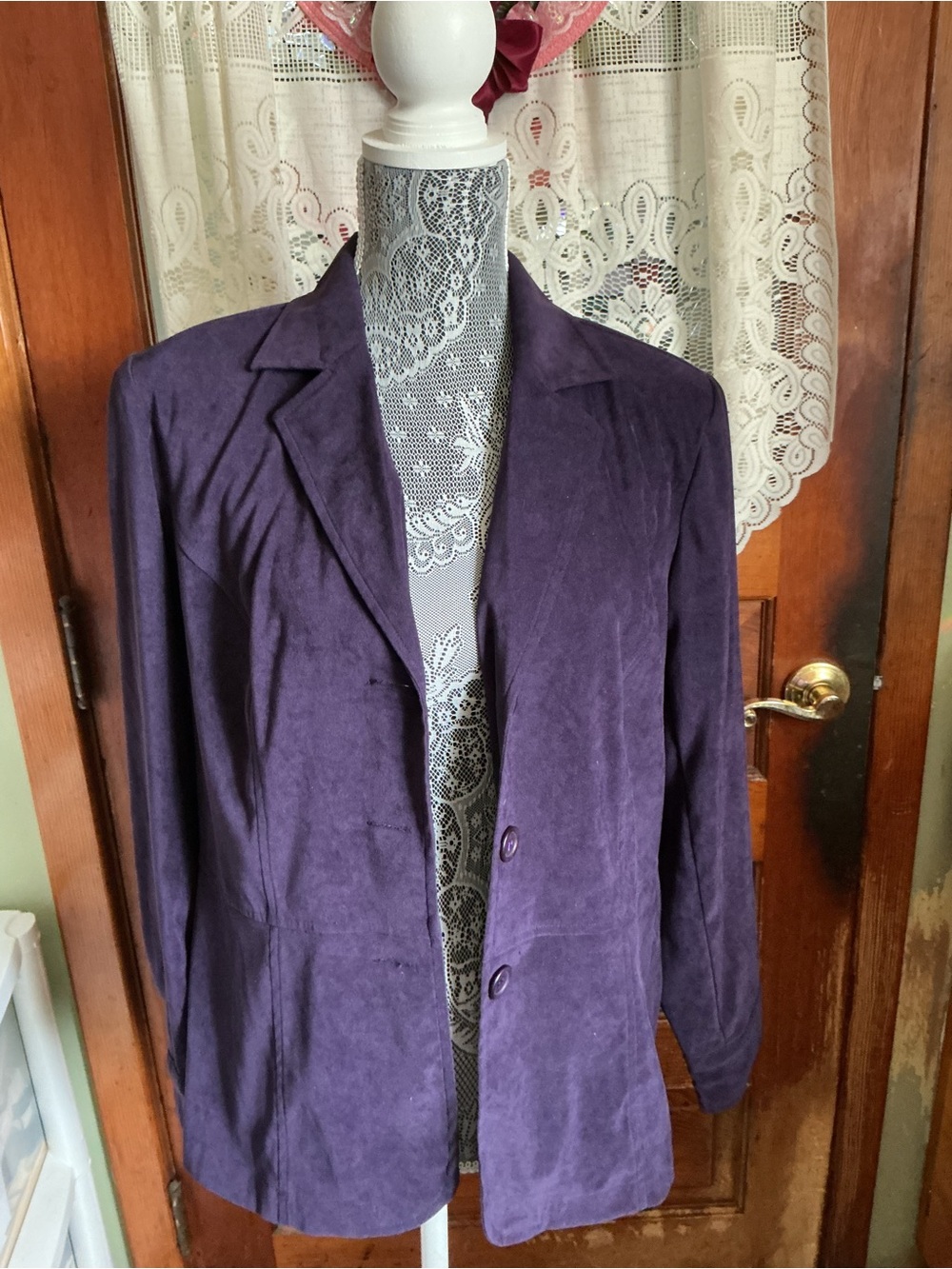 Notations Purple Suede-Look Women's Blazer Jacket